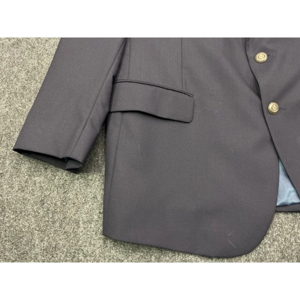 Jos. A. Bank Blazer Mens 48 Navy Blue Gold Crest Button Sport Coat Business